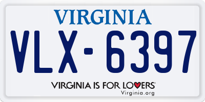 VA license plate VLX6397