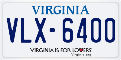 VA license plate VLX6400