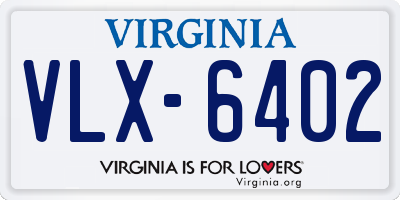 VA license plate VLX6402