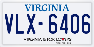 VA license plate VLX6406