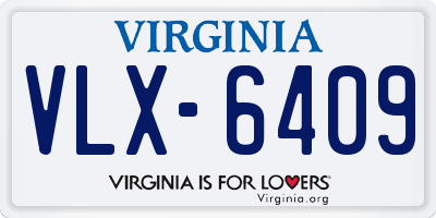 VA license plate VLX6409