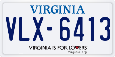 VA license plate VLX6413