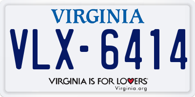 VA license plate VLX6414