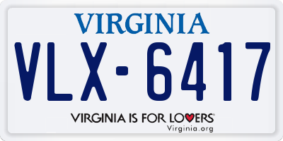 VA license plate VLX6417