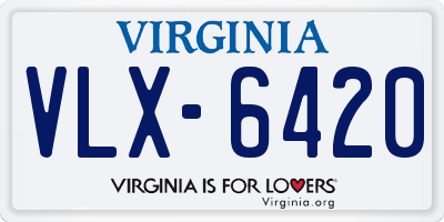 VA license plate VLX6420