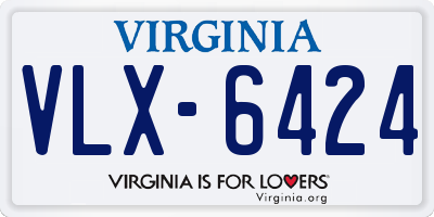 VA license plate VLX6424