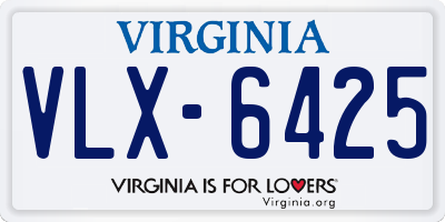 VA license plate VLX6425