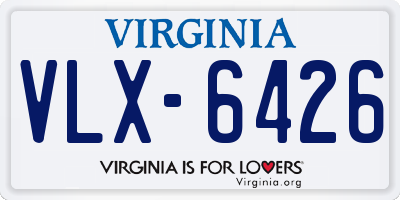 VA license plate VLX6426