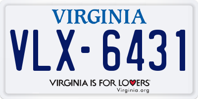 VA license plate VLX6431