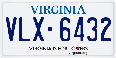 VA license plate VLX6432