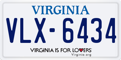 VA license plate VLX6434