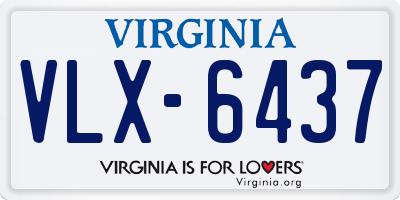 VA license plate VLX6437