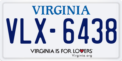 VA license plate VLX6438