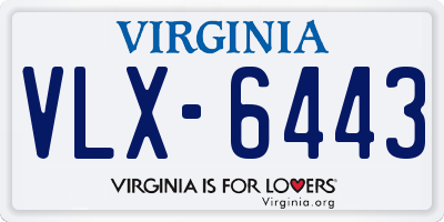 VA license plate VLX6443