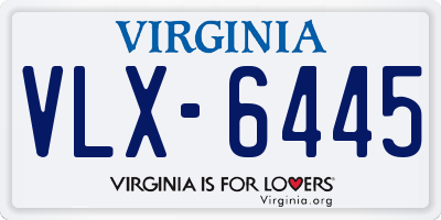 VA license plate VLX6445