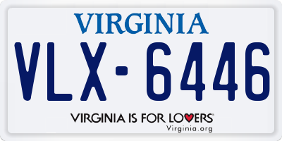 VA license plate VLX6446