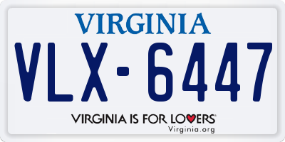 VA license plate VLX6447