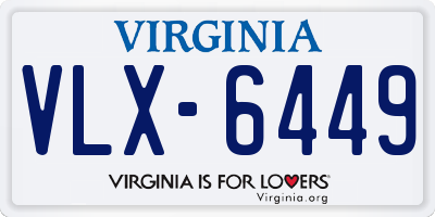 VA license plate VLX6449