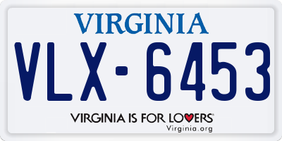 VA license plate VLX6453