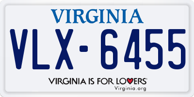 VA license plate VLX6455