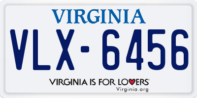 VA license plate VLX6456