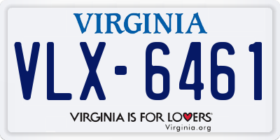 VA license plate VLX6461