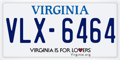 VA license plate VLX6464