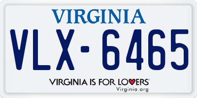 VA license plate VLX6465