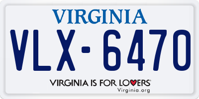 VA license plate VLX6470