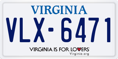 VA license plate VLX6471