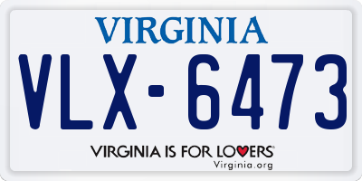 VA license plate VLX6473