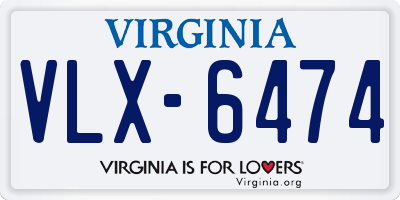 VA license plate VLX6474