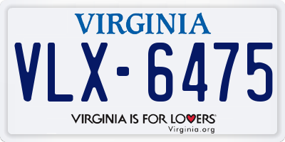 VA license plate VLX6475