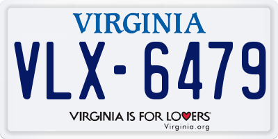 VA license plate VLX6479