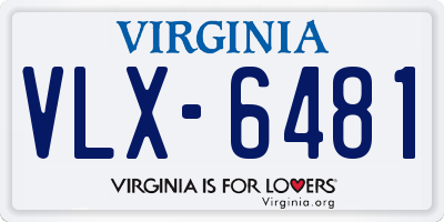 VA license plate VLX6481