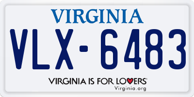 VA license plate VLX6483