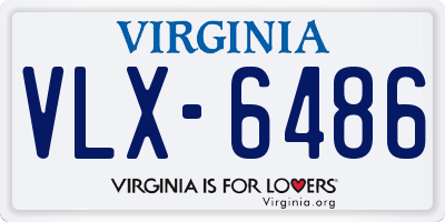 VA license plate VLX6486