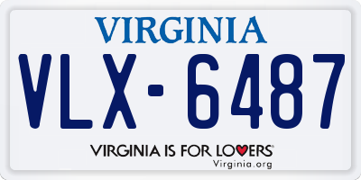 VA license plate VLX6487