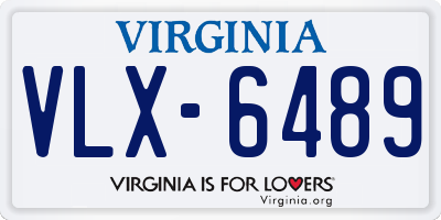 VA license plate VLX6489