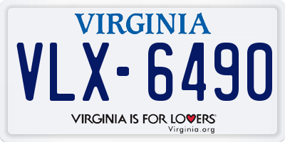 VA license plate VLX6490