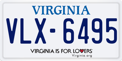 VA license plate VLX6495