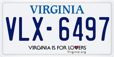 VA license plate VLX6497