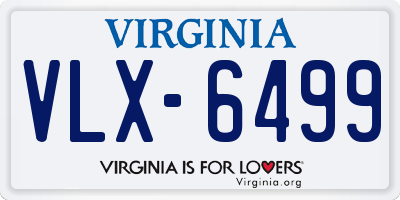 VA license plate VLX6499