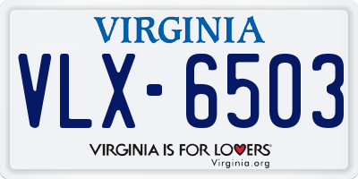 VA license plate VLX6503