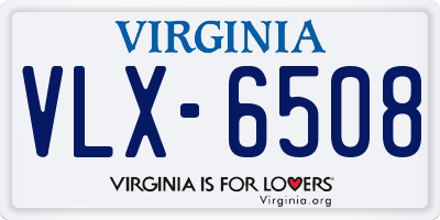 VA license plate VLX6508