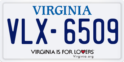 VA license plate VLX6509