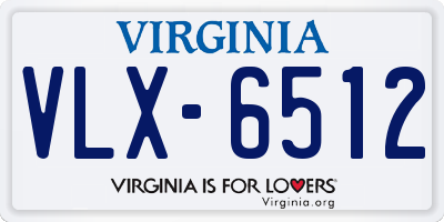 VA license plate VLX6512