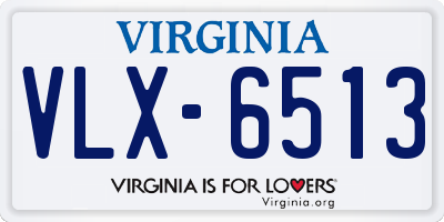 VA license plate VLX6513