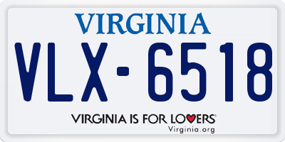 VA license plate VLX6518