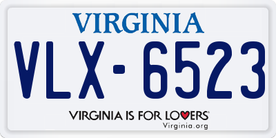 VA license plate VLX6523